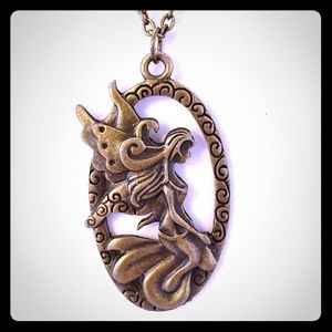 Dainty Fairy Angel Pendant in an Oval Necklace